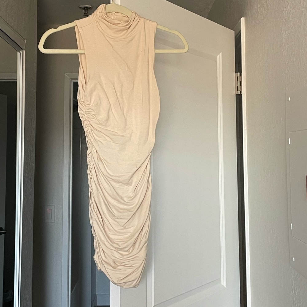 OhPolly ruched turtleneck minidress